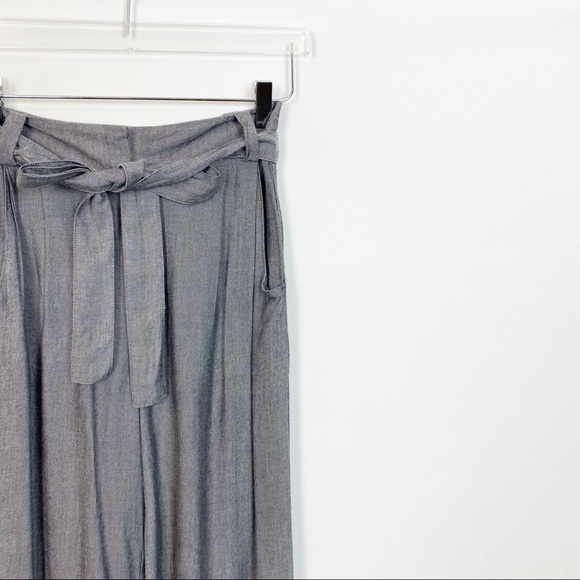 Talula Gray Tie Waist Flare Cropped Pant 0 - Picture 3 of 8